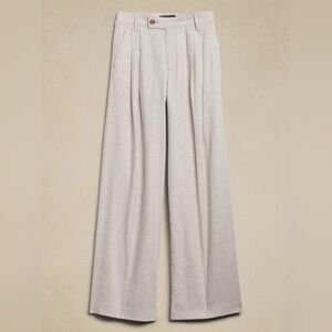 Banana Republic Linen-Blend Wide-Leg Pleated Trouser